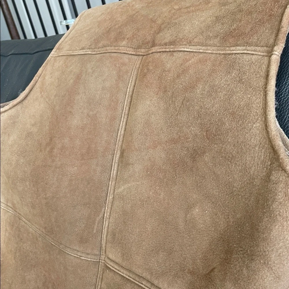 The Territory Ahead Vest Women Size M Tan Genuine Leather Zipper Snaps Cabincore - Picture 16 of 16